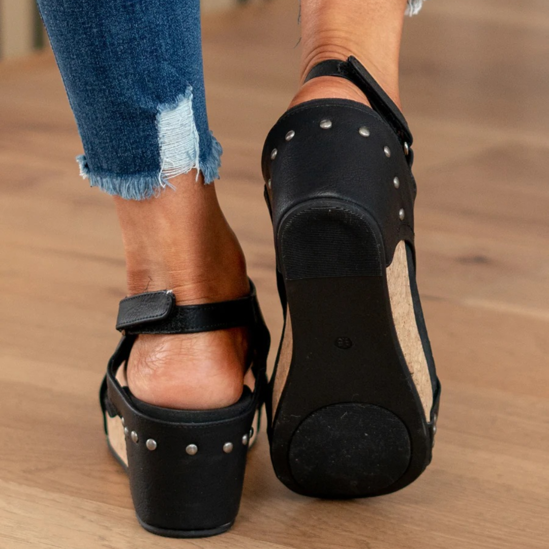 Linda™ | Suede Wedge Sandals