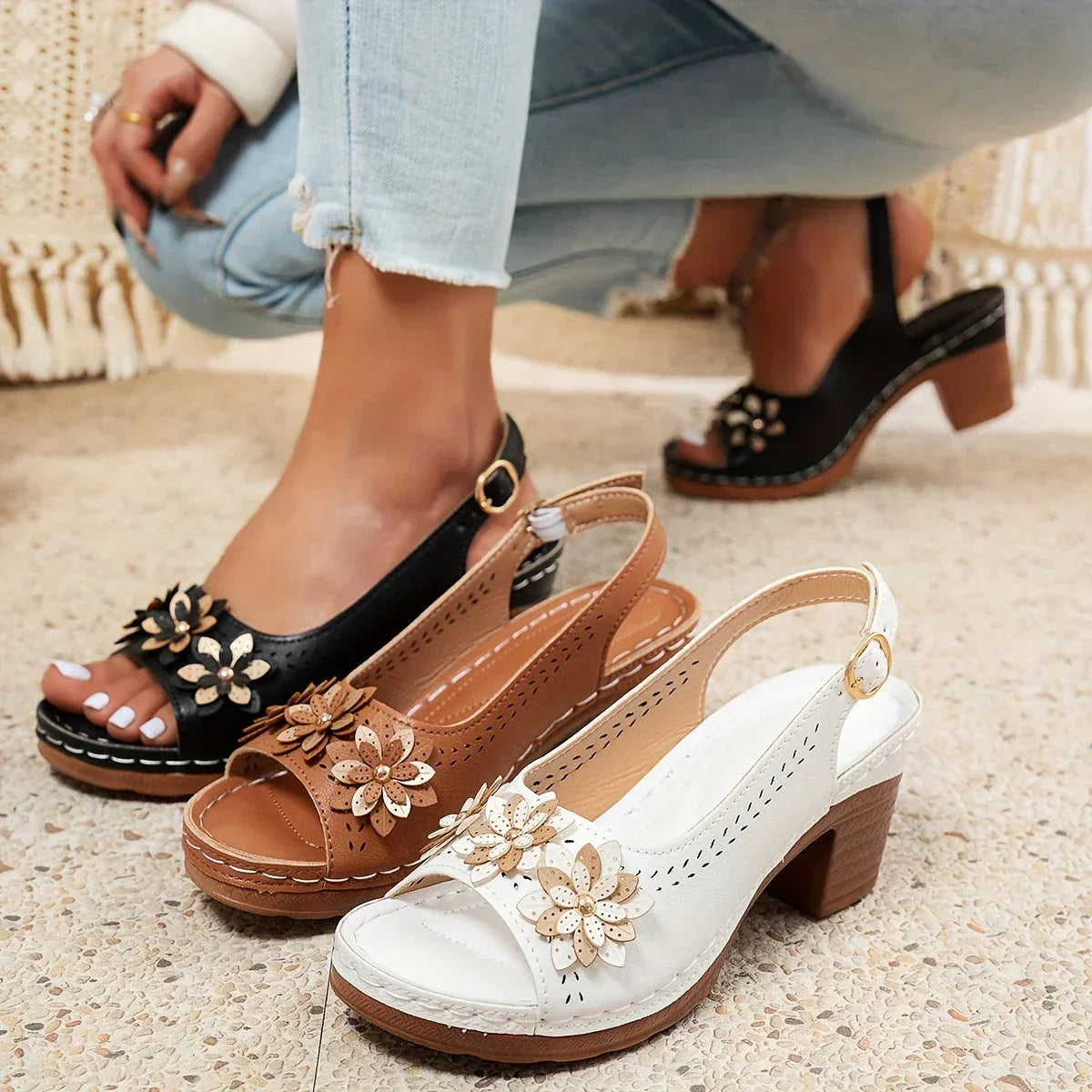 Rosewood | Women's Adjustable Ankle Strap Sandals