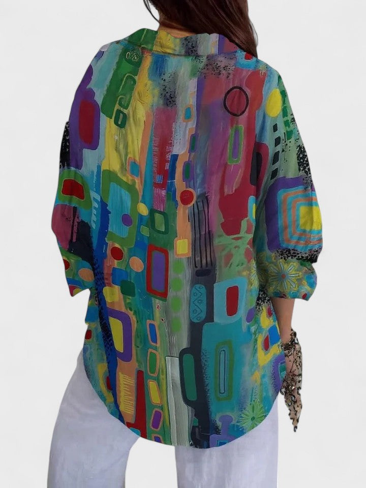 Rose | Elegant Geometric Pattern Blouse