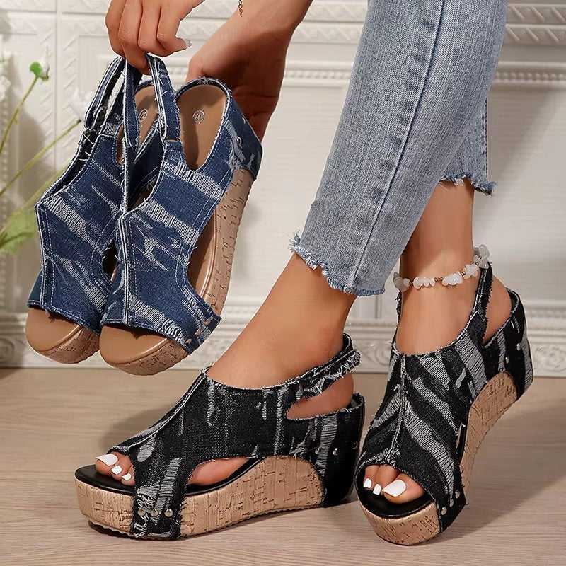 Anika | Women's Cork Wedge Sandals